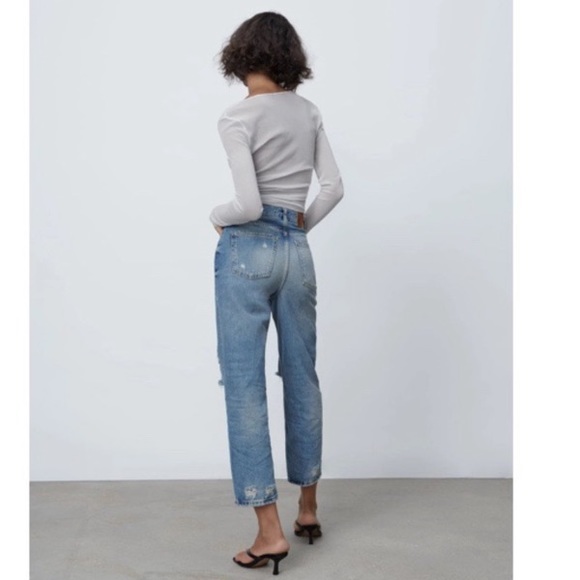 Zara signature ripped The bliss straight jeans NWT - Picture 4 of 10